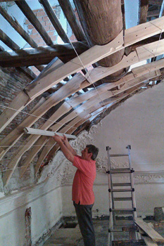 Palazzo Gerolamo Grimaldi,detto Meridiana restauro conservativo delle centine della volta del soffitto a Vela15