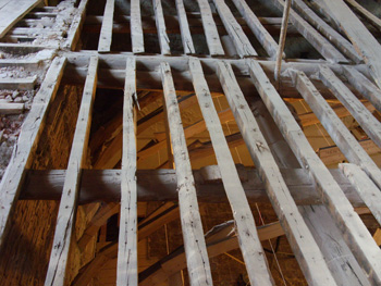 Palazzo della Meridiana restauro coservativo del soffitto a vela particolare visto dall'alto 1